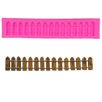 

Garden Wooden Fence Shaped DIY fondant cake silicone moulds chocolate for cupcake decoration kitchen Baking tools FT-0063