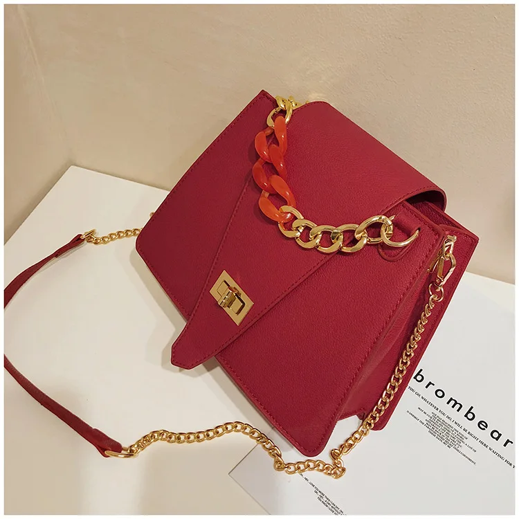 Ladies Bag Cover Arrow Lock Chain Shoulder New Korean Simple Fashion Women Messenger Square Designer Leather Bolsa Feminina