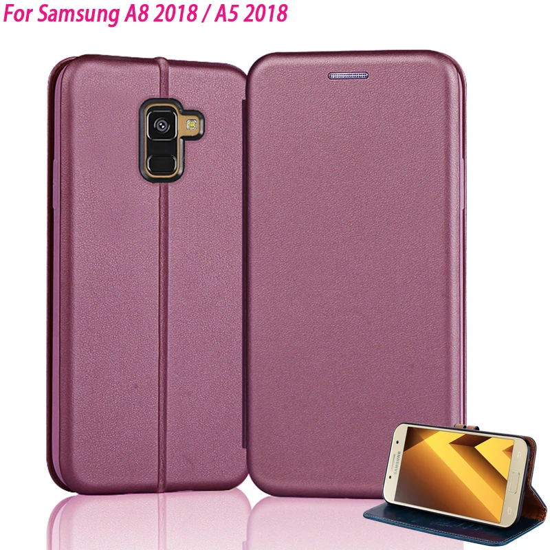 Yonlintan кожаный магнитный чехол для samsung galaxy A5 2018 8 A8 флип 5 6 &quotcoque на заднюю панель