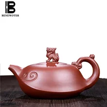 260cc Исин фиолетовый глина Чай горшок ручной работы Книги по искусству Утварь здоровья zi грязи сырой руды 9 отверстия Винтаж горшок домой пуэр чёрный чай чайник подарки