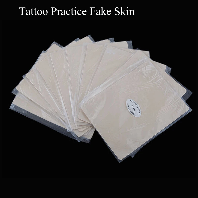 

10pcs Tattoo Practice Skin Fake for Tattoo Beginner Blank Double Side Usage Sheet Silicone Permanent Makeup Skin Needle Machine