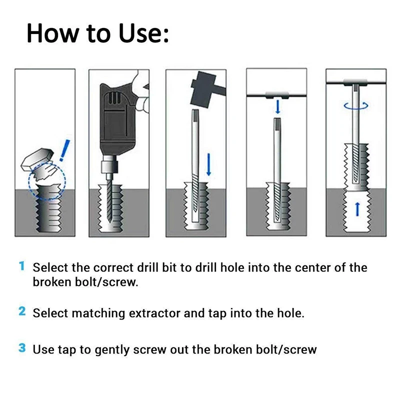 6 шт. поврежденный Винт экстрактор сверла высокоскоростной стальной зачищенный Винт экстрактор Болтовая шпилька сломанные шурупы инструмент для удаления