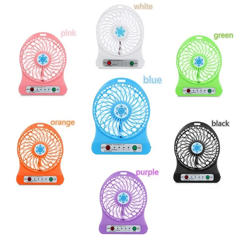 USB Cable Without Battery Portable Mini Fanmini Electric Fan Outdoor Student Desktop USB with Base Led Light@Green/_Fan