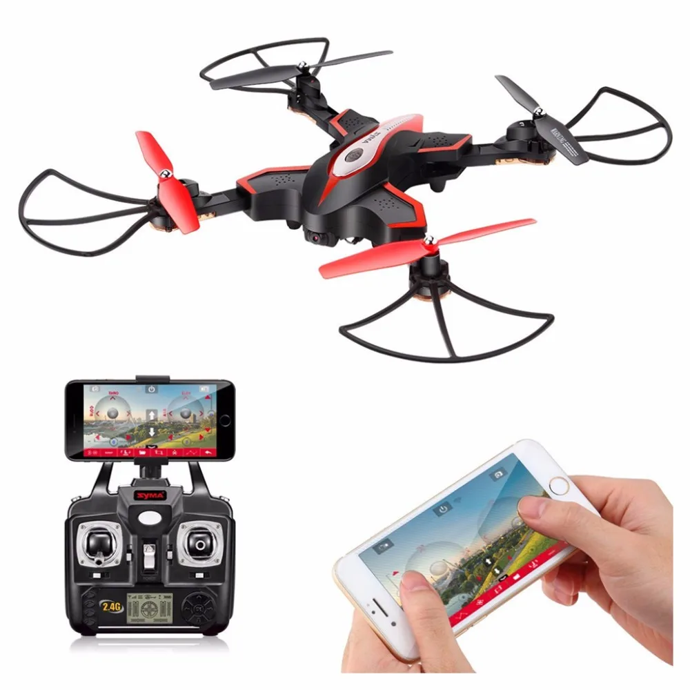 

Syma X56W Foldable RC Quadcopter With HD Wifi Camera 4 Channel Headless Mode One Key Take off Landing Airplane-Black