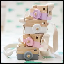 ins деревянный Камера игрушка с 7 цветов для детей в Детская комната украшения и для путешествий творческий ручной работы из дерева игрушка