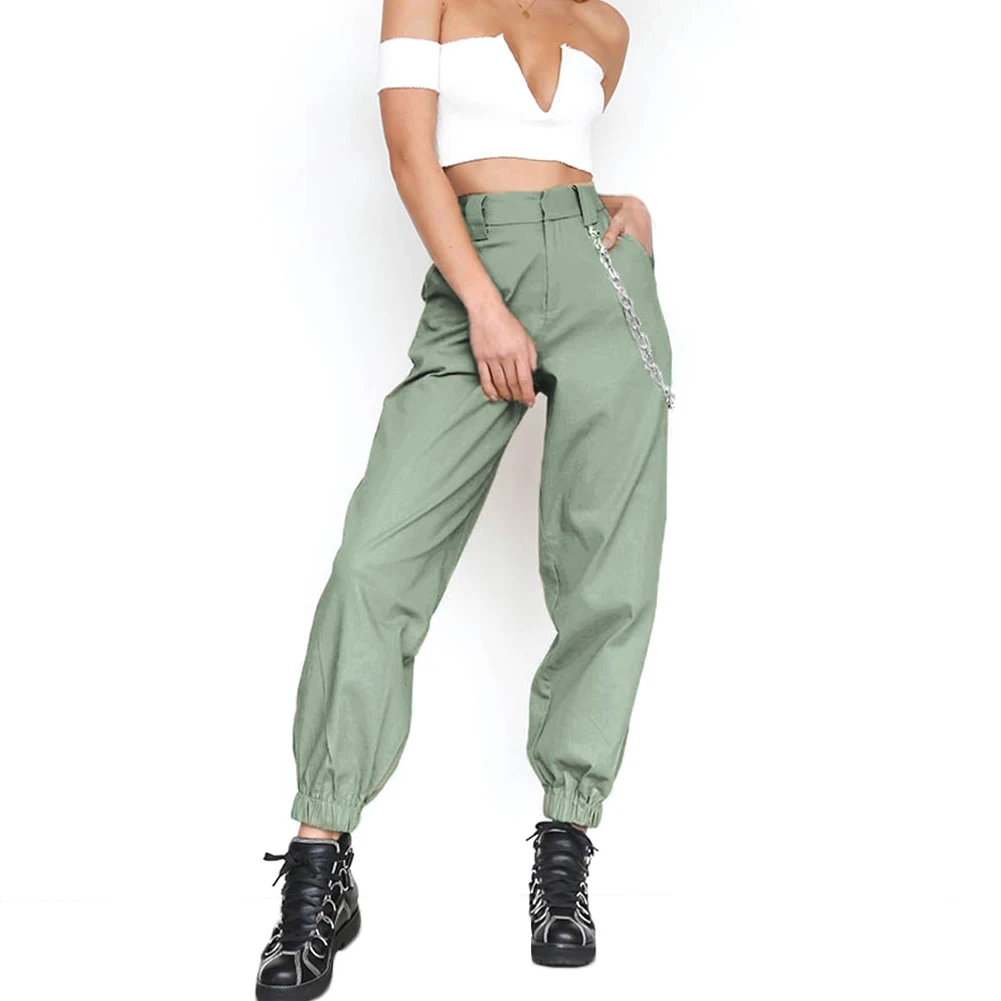 YJSFG HOUSE Brand Women Cargo Pants Trousers Casual Hip Hop Pants Military Army Combat Sportswear Chain Female Hip Hop Pants Hot YJSFG HOUSE Brand Women Cargo Pants Trousers Casual Hip Hop Pants Military Army Combat Sportswear Chain Female Hip Hop Pants Hot