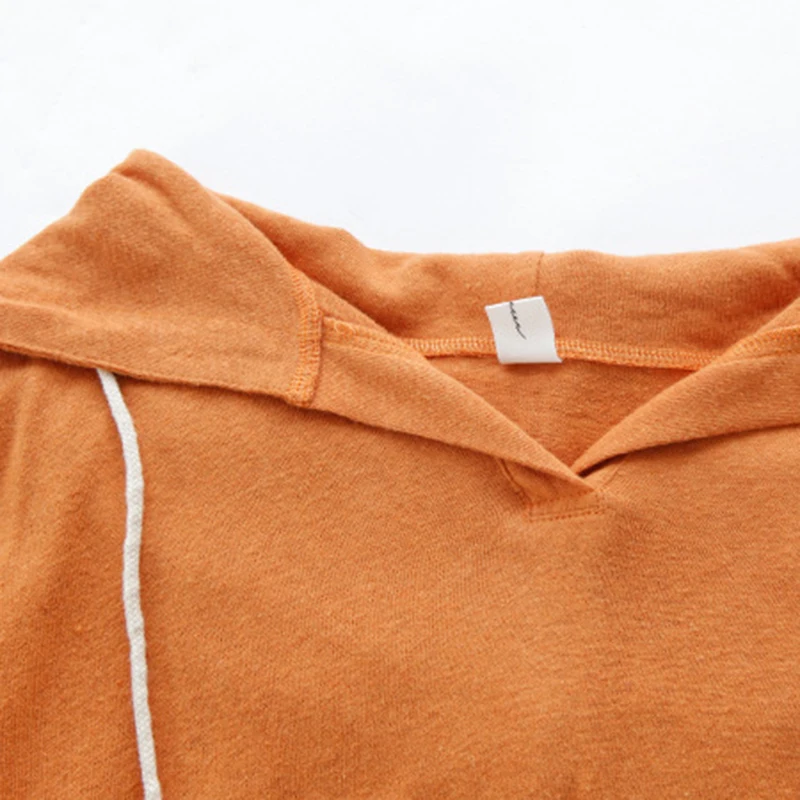 Women's hooded collar long sleeves Casual loose solid long sleeves cotton summer 2019 camiseta mujer New arrive fashion brand Women's hooded collar long sleeves Casual loose solid long sleeves cotton summer 2019 camiseta mujer New arrive fashion brand