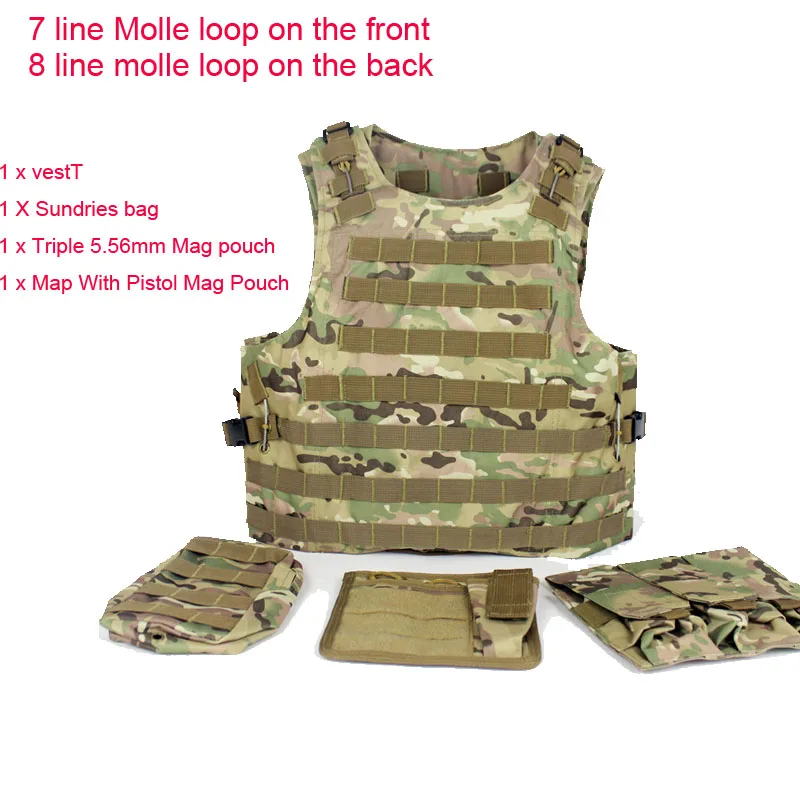 Армия армия тактический нападение Airsoft жилет молл SAPI плиты перевозчик мультикам