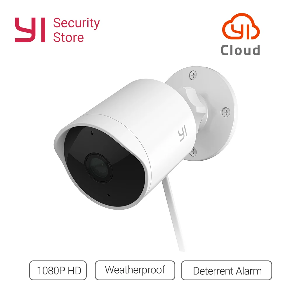 En Ligne YI Sécurité Extérieure Caméra 1080 p Étanche de Vision Nocturne Sans Fil IP résolution Sécurité Cam Système de Surveillance Mondiale Nuage