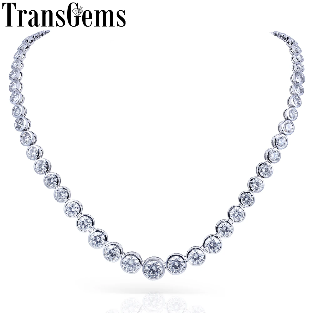 TransGems 13CTW Lab Grown Created Moissanite Eternity Diamond Chocker