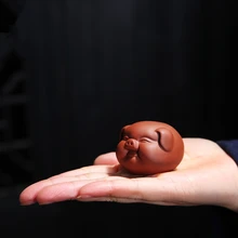 Мини чай питомец Исин zisha фиолетовая глина свинья маленькая статуя домашнее украшение для стола стол домашнее животное богатство приносить Чай Домашние животные прекрасная голова свиньи