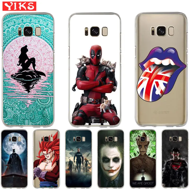 

Luxury Deadpool Joker Mermaid Case For Samsung S8 S9 S10 Plus Lite Note 8 9 S6 S7 Edge Back Cover TPU Case Coque Capinha Etui