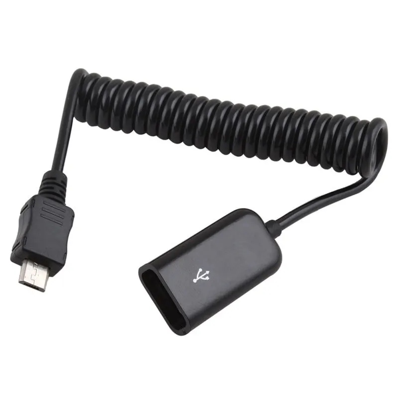 3ft 1M Spring Coiled USB 2.0 Female to Micro USB 5 Pin Extension Data