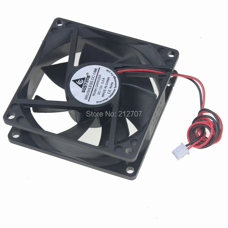 Ventilador de Refrigeração do Motor Lote Gdstime 2pin 12 v 80mm x mm 25 80 8025 dc 10 Pçs –