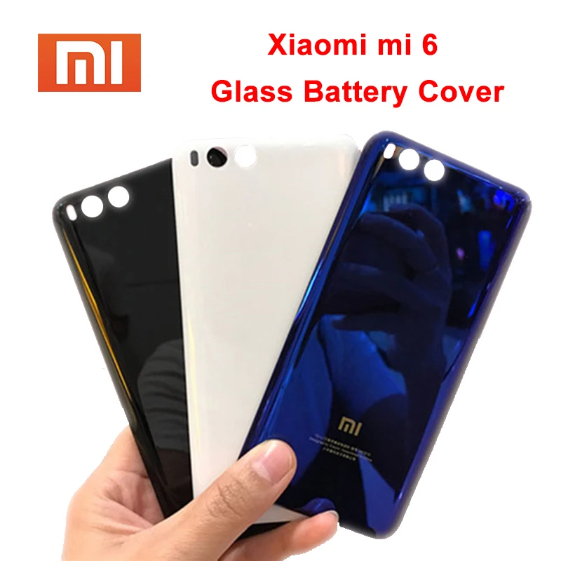 

MI6 100% Original 3D Glass Rear Housing Cover case For XIAOMI MI 6 mi6 Back Door Replacement Hard Panel Battery cover 3 Colors
