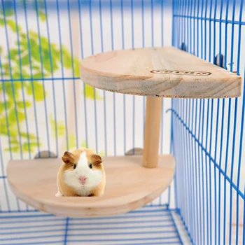 

Two layers Wood Hamster Footplate Pedal board Hamster chew toy accessories guinea pig hedgehog chinchilla hamster House bed Nest