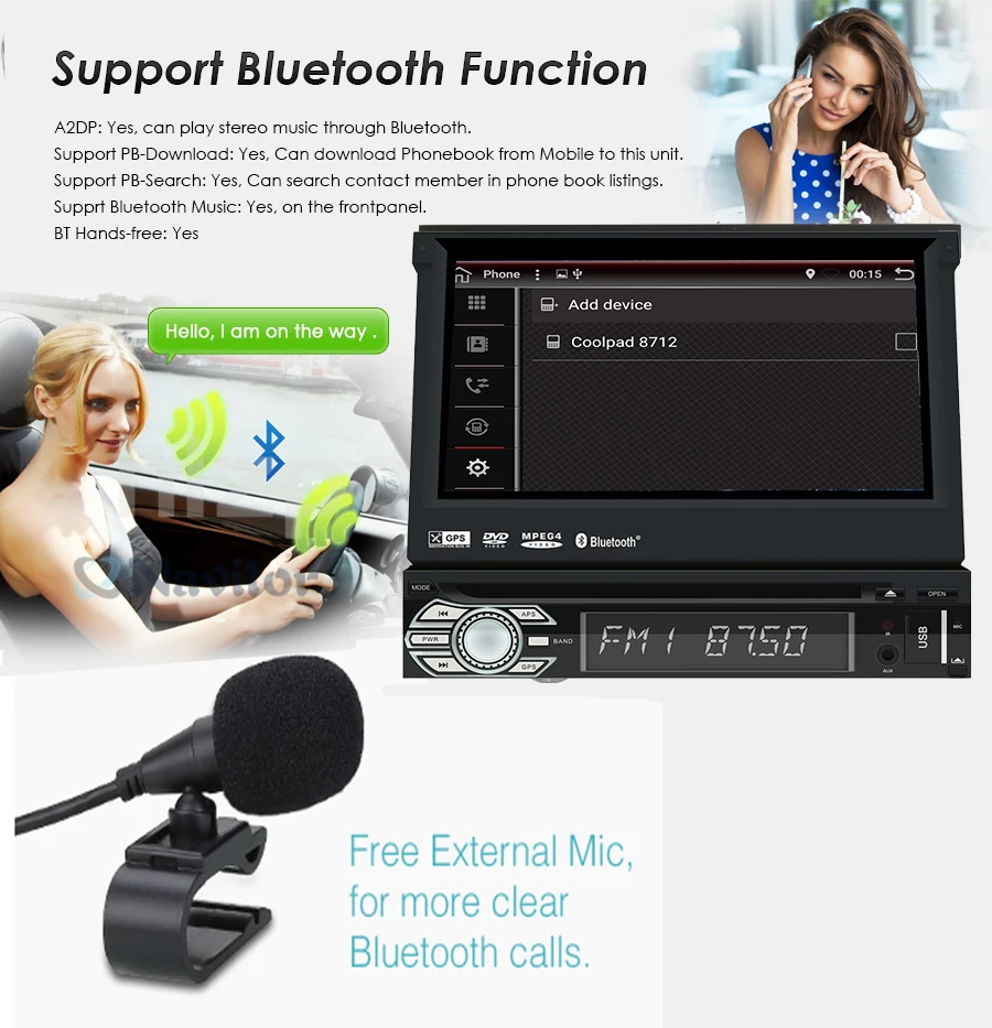 Excellent Quad Core Android 8.1 2G RAM  ROM 16G Support 4G LTE SIM Network Car GPS 1 din Universal car Radio player dvd SWC RDS 2