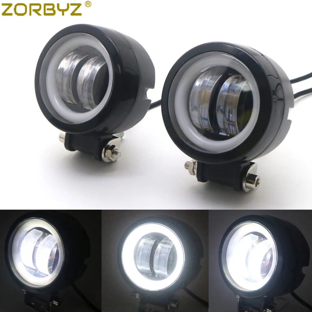 ZORBYZ мотоциклетный черный светодиодный противотуманный светильник с ангельским