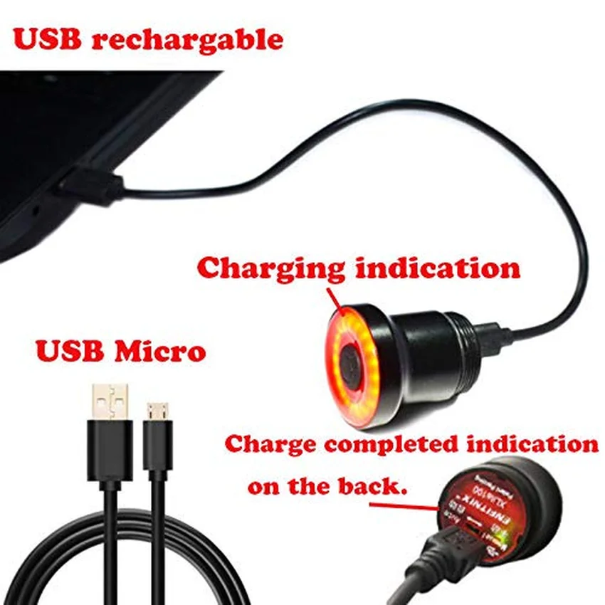 XLITE100 умная велосипедная задняя лампа W/тормозной светильник Авто/ручное управление до 50 часов время горения корпус из сплава USB зарядка лучший