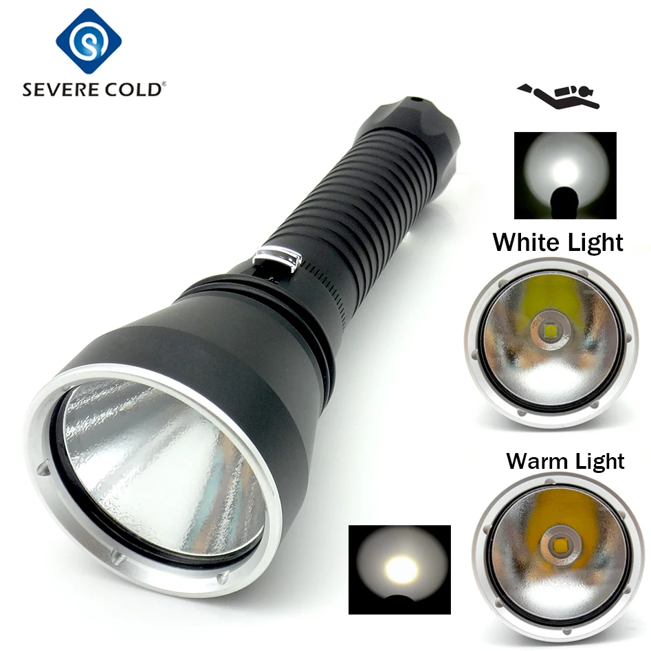 Severe Cold XHP70 LED Diving Flashlight 8000 Lumens Waterproof Dive