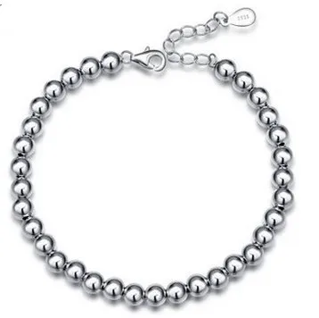 

S990 fine silver beads and smooth spherical beads bracelet