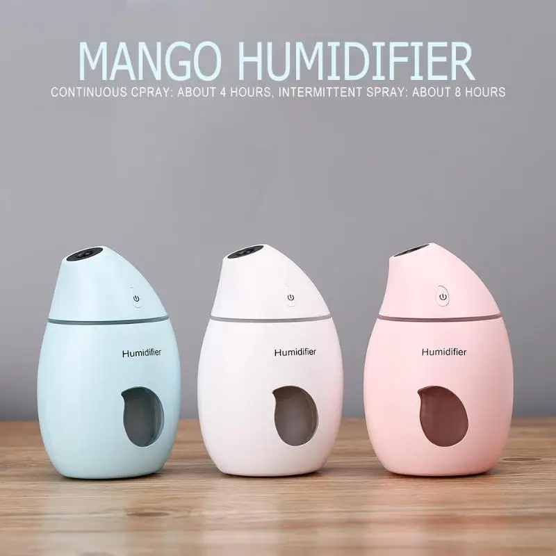 

160ml USB Air Humidifier Car Charge Humidifier Vehicle Mute Moisturing Device Timing Ultra Quiet Mango Shape Air Freshener