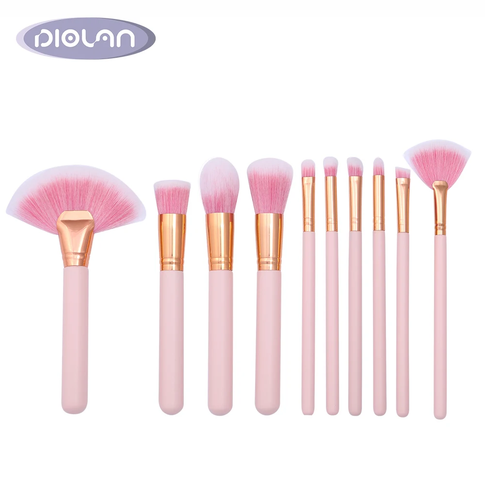 

DIOLAN 10pcs Pink Makeup Brushes Sets Makeup Kit Cosmetic Beauty Blush Powder Foundation Kabuki Brush Cosmetic Makeup Tool