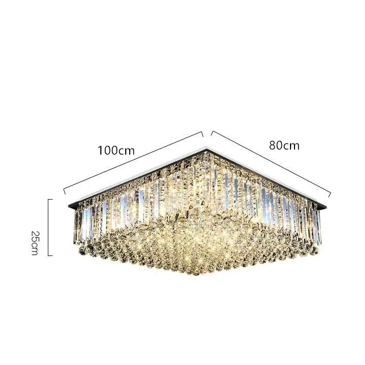 Квадратный светодиодный крепеж для потолочных светильников Современная хрустальная потолочная лампа для спальни гостиной Luminarias Para Teto трехцветная с регулируемой яркостью - Цвет корпуса: D
