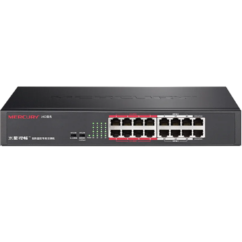 16 портов 1000 Мбит/с VLAN гигабитный коммутатор Plug & Play камера NVR сетевой стальной