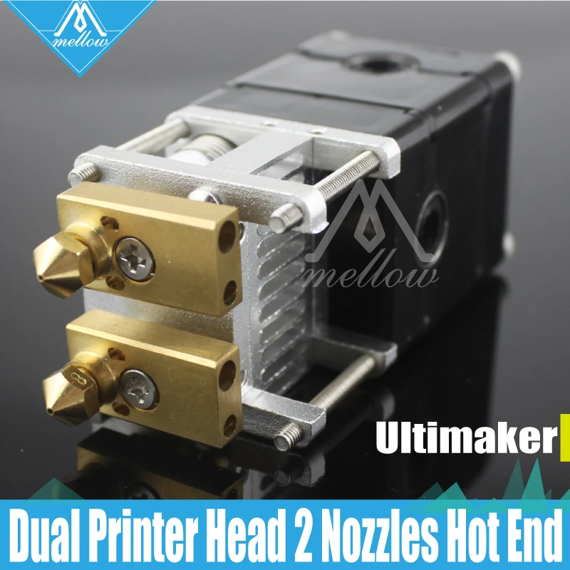  DIY 3D printer Heaterblock Ultimaker 2 + UM2 Dual Heads Extruder Olsson block kit Nozzles 0.25/0.4/0.6/0.8mm HotEnd for 1.75/3mm 