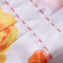 2017 Spring Summer New Runway Designer Dress Women's High Quality Half Sleeve Mid Calf Elegant Rose Printed Dress