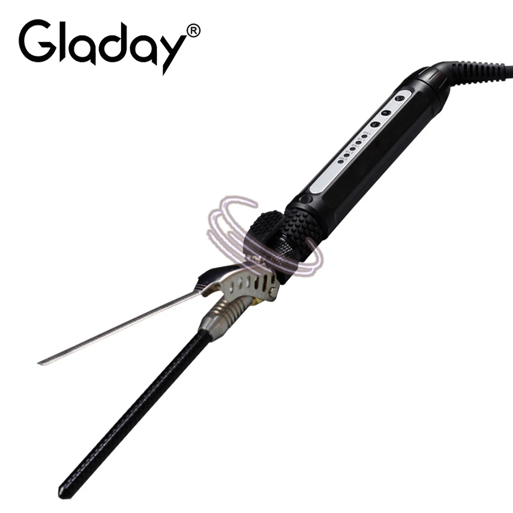 Gladay Smallest 7mm 9mm Hair Curling Iron Manual Rotating
