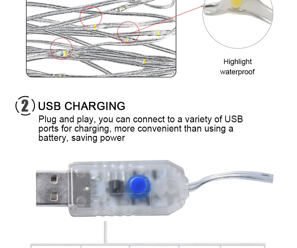LED String Lights USB Copper Wire LED Garland Window Curtain Light String Bar Wedding Christmas Lights Outdoor Decoration (8)