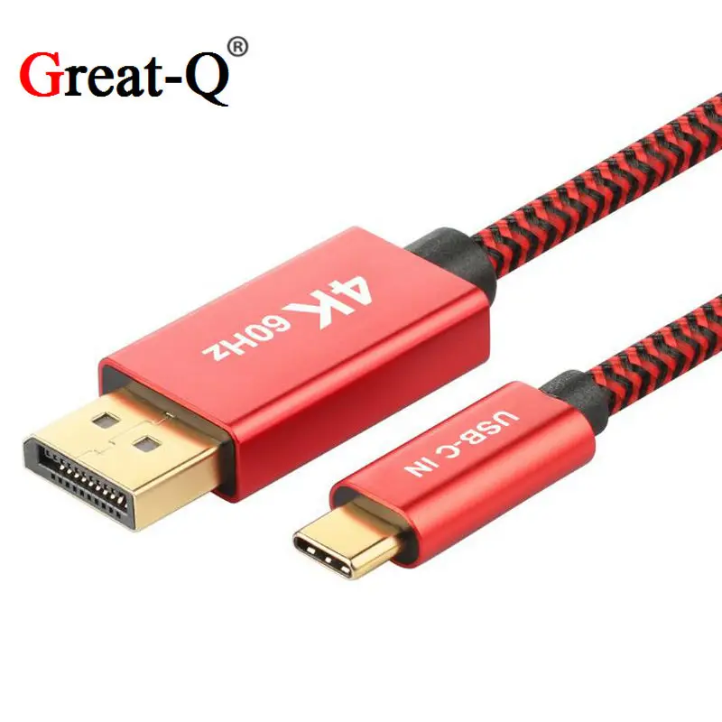 

High Quality 1.8m Gold Plated 4K 60Hz USB Type C to DisplayPort Cable for Laptop Mobile Phone to Projector TV Monitor