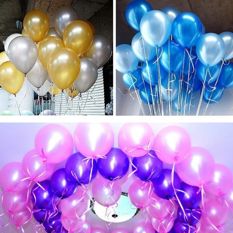 Birthday Balloons 10pcs/Hot 1.5g Pearly 10 Inch Round Latex Balloon Kids Toys Wedding Happy Birthday Party Decoration Balloons