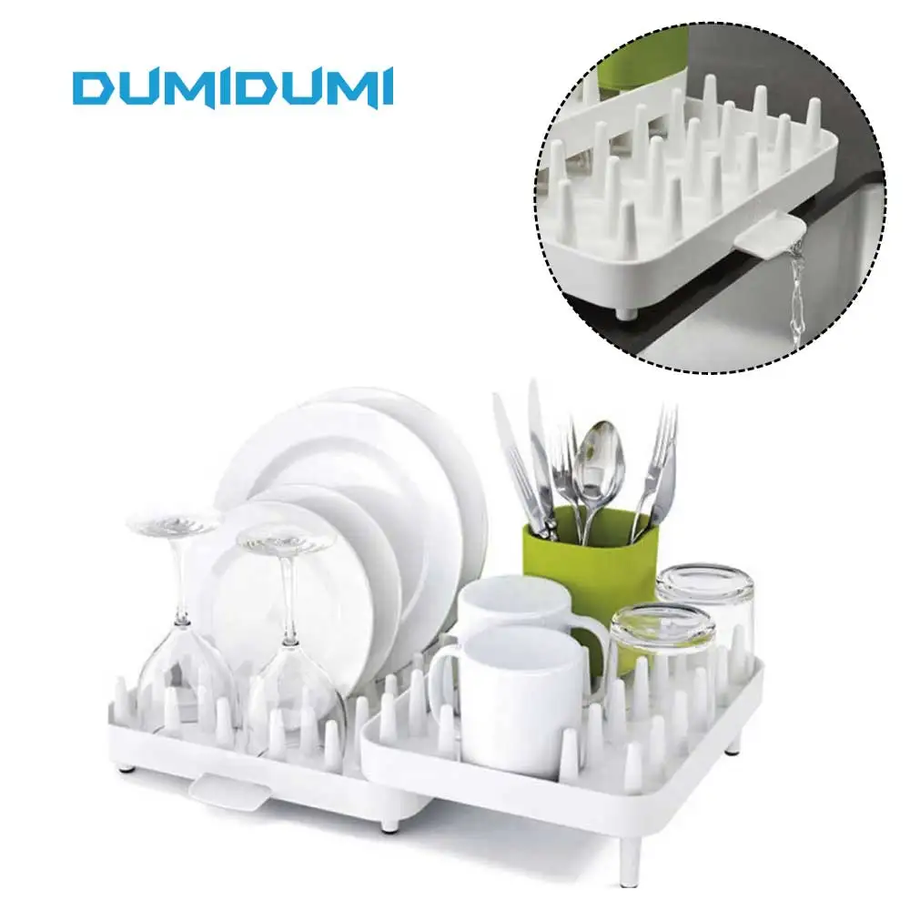 Connect Adjustable Dish Drainer Dish Drying Rack and Drainboard Set
