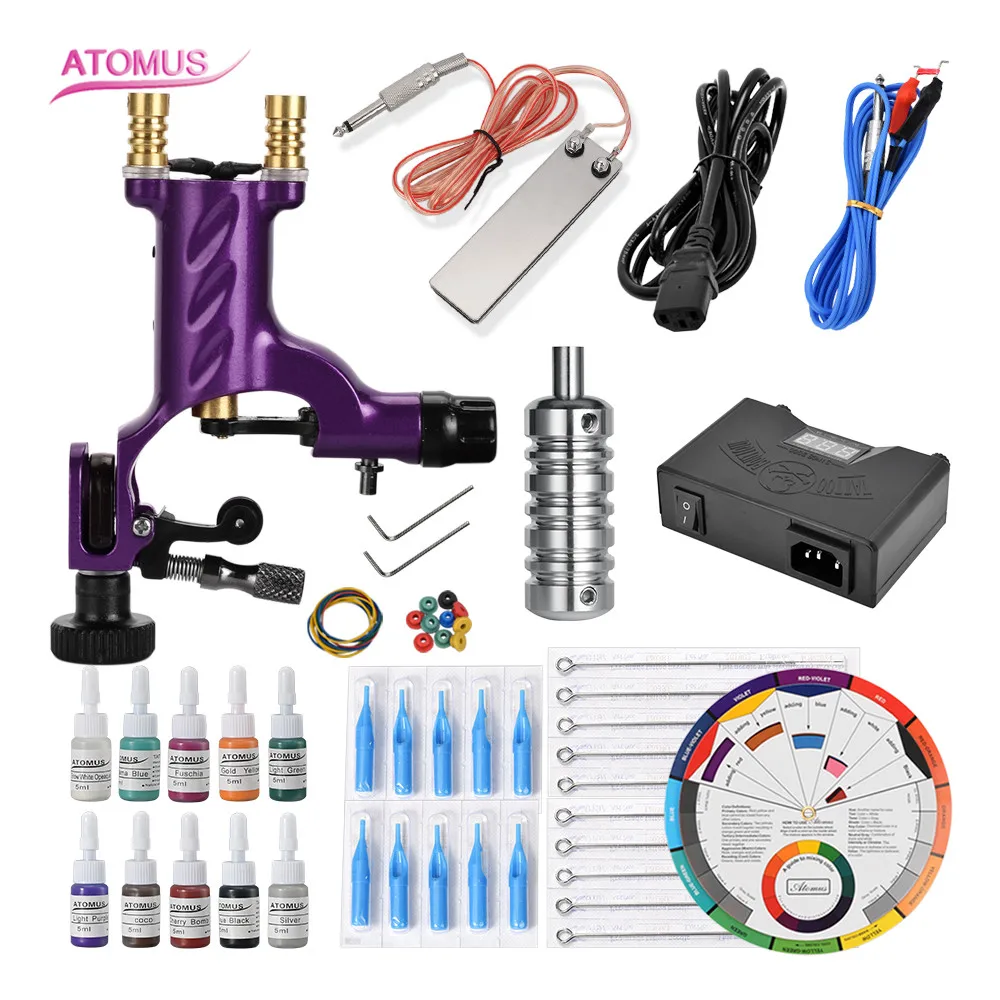 

Complete Tattoo Kit Tattoo Machine Starter Tattoo Machine Shader Liner Beginner Rotary Pen Set Professionnelle Tatuagem Kits