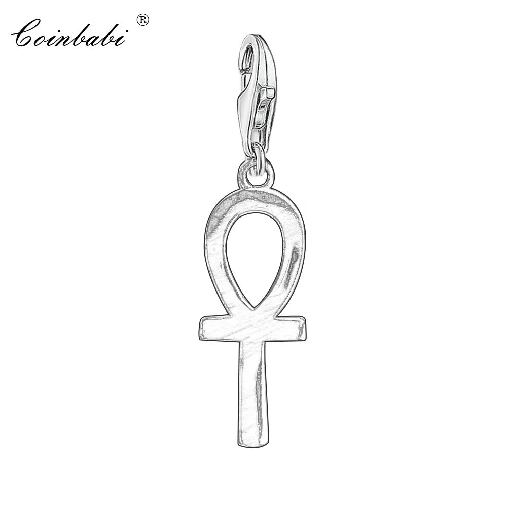 

Charm Pendant Cross of Life Ankh,2018 Fashion Jewelry Vintage Real Authentic 925 Sterling Silver Gift For Women Fit Bracelet