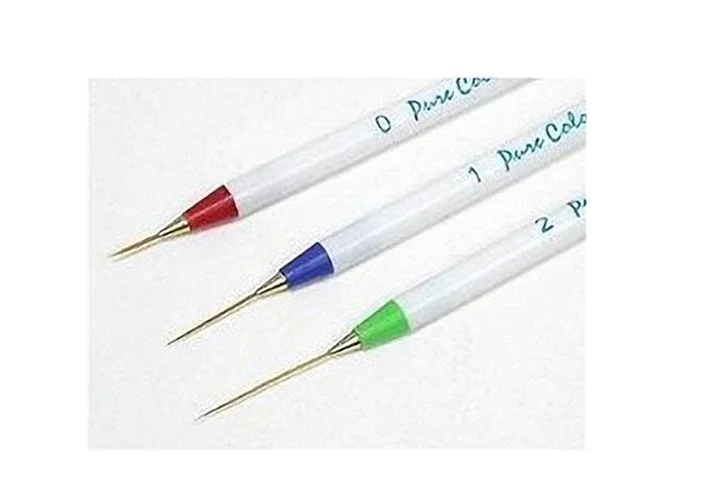 

Set Of 3 Sable Nail Art Brushes Pen, Detailer Liner And Striper Colorful