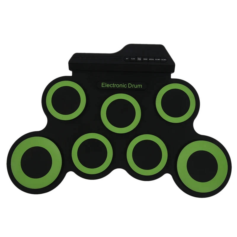 

Portable Electronic Drum Digital USB 7 Pads Roll up Drum Set Silicone Electric Drum Pad Kit With DrumSticks Foot Pedal