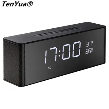 

TenYua Bluetooth Speaker With Microphone Stereo Rock Sound Outdoors Wireless PC Phone Speakers TF/FM /Alarm/Time Clock Function