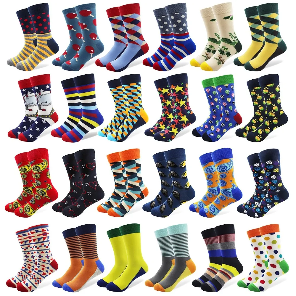 Мужские носки из чесаного хлопка с рисунком якоря, бороды, цветные забавные счастливые носки, классные мужские носки, подарок, длинные носки Harajuku