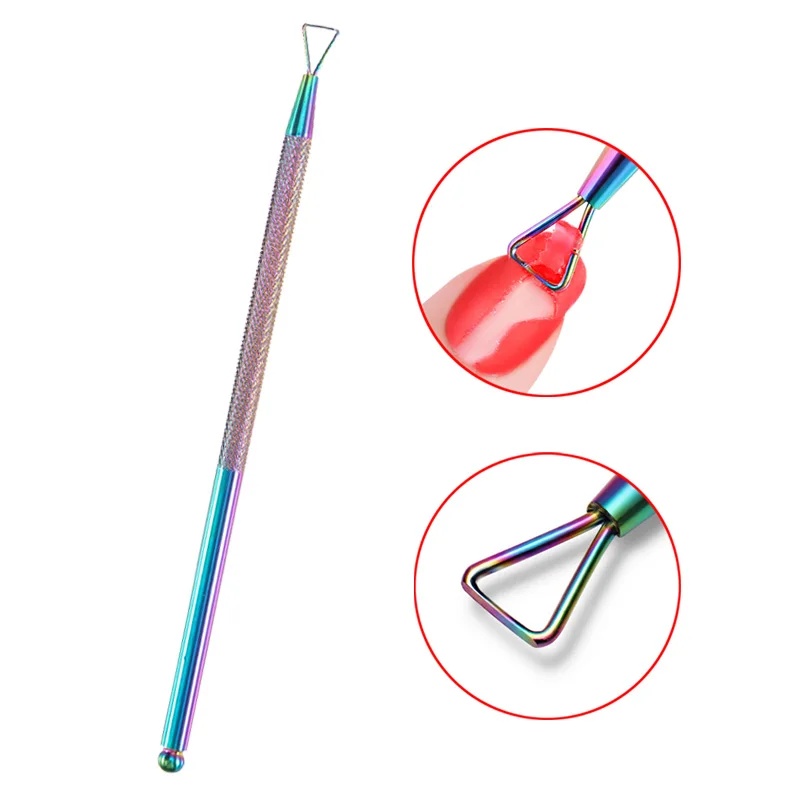 

2018 New Nail Polish Remover Cuticle Stainless Steel Triangle Cuticle Peeler Scraper Remove Gel Nail Tool HB88