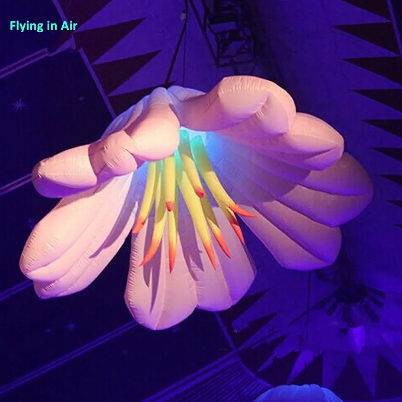 

2m/3m Pink Hanging LED Lighting Inflatable Flower for Party/Event/Hall