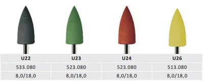 Polidor de Borracha Brocas de Polimento Borracha de Silicone para Resina Caixa Dental Grandes Burs Acrílica 100 Pçs - 10 Grandes brocas de polimento Dental burs Dental