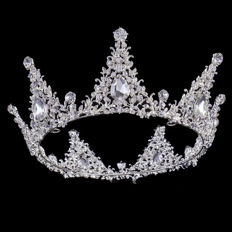 Fashion European Style Crystal Bridal Big Crown Tiaras Women Girls