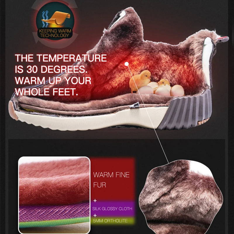 ONEMIX Men Warm Winter Boots for Women High Long Wool Running Shoes Black Sport Outdoor Trends Athletic Trainer Walking Sneakers