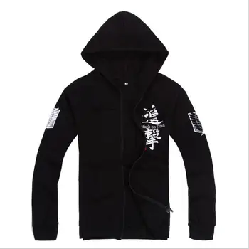 

Attack on Titan Hoodies Anime 2018 Autumn Casual Fashion Zipper Long Sleeve Hooded Print Men and Women Sweatshirt