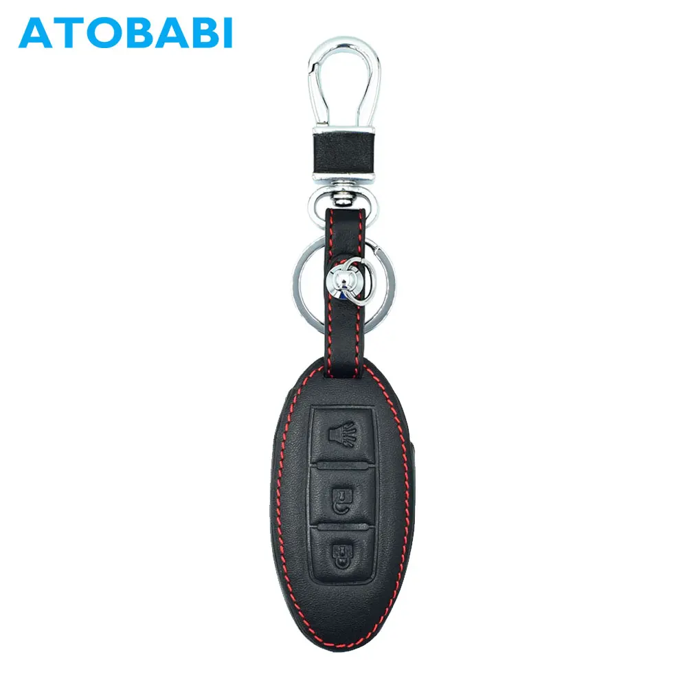 ATOBABI Leather Car Key Case KeyChain For Nissan New Teana X Trail