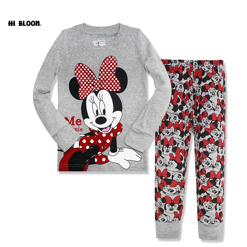 Easter Gift Cotton Spring Cartoon Girl Minnie Mickey Clothing Set Long Sleeve Home Wear Casual Pajamas